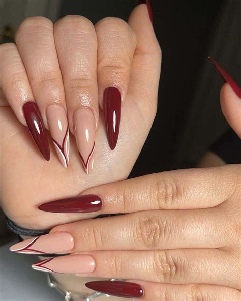 burgundy acrylic nails